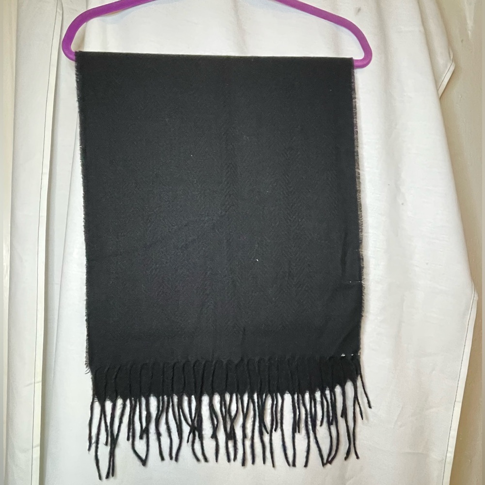 NWT Style & Co Black Winter Scarf Accessory w Fringe and Raw Hem Size O/S